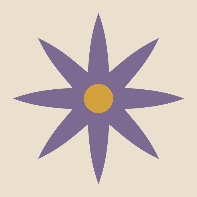 eight-ray-aster mark color