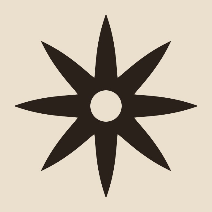 eight-ray-aster mark mono