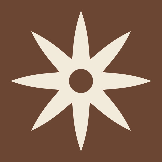 eight-ray-aster mark reversed